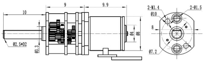 SM08-GB10 μικρή συνδεμένη Stepper μηχανή 8mm με το κιβώτιο ταχυτήτων 0 10*8 χιλ.